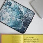 Ocean Abstract Navy Blue Wave Art Laptop Case. "Music of the sea. Waltz"