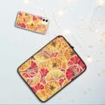 Christmas phone case with colorful oranges painting