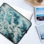Abstract Ocean Blue Waves Laptop Case. "Miusic of the sea. Melody"