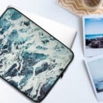 Blue Ocean Waves Laptop Case. "Musc of the sea. Rhythm"