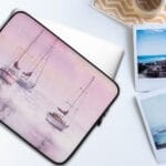 Sailboats on Pink Sunset Laptop Case