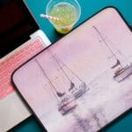 Sailboats on Pink Sunset Laptop Case