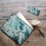 Aesthetic Blue Abstract Ocean iPhone Case. "Music of the sea. Melody"