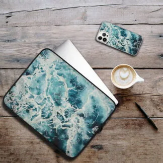 Aesthetic Blue Abstract Ocean iPhone Case.