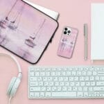 Sailboats on a Pink Ocean Sunset iPhone Case