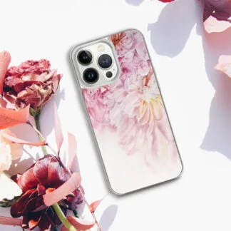Watercolol Pink Peony Flowers iPhone Case.