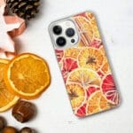 Christmas phone case with colorful oranges painting
