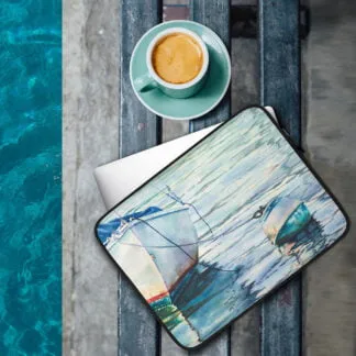 Boat On Green Water Laptop Case