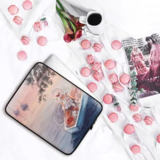 Girl in a Boat Art Laptop Case.
