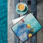 Blue And Yellow Boat Laptop Case