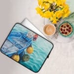 Blue And Yellow Boat Laptop Case