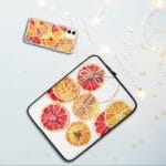 Christmas phone case with colorful oranges painting