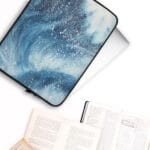 Navy Blue Ocean Wave Laptop Case