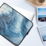 Navy Blue Ocean Wave Laptop Case