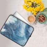 Navy Blue Ocean Wave Laptop Case