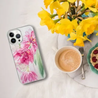 Floral Pink Tulips iPhone Case.