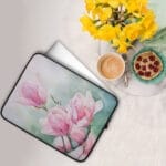Pink Magnolias Floral Laptop Case