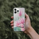 Floral Pink Magnolias Flowers Spring iPhone Case.