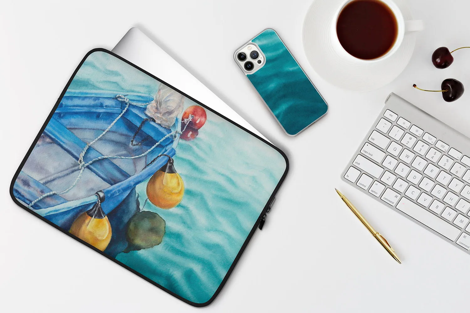 Watercolor Ocean Water Painting iPhone Case