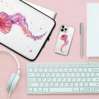 Pink Jellyfish Clear iPhone Case