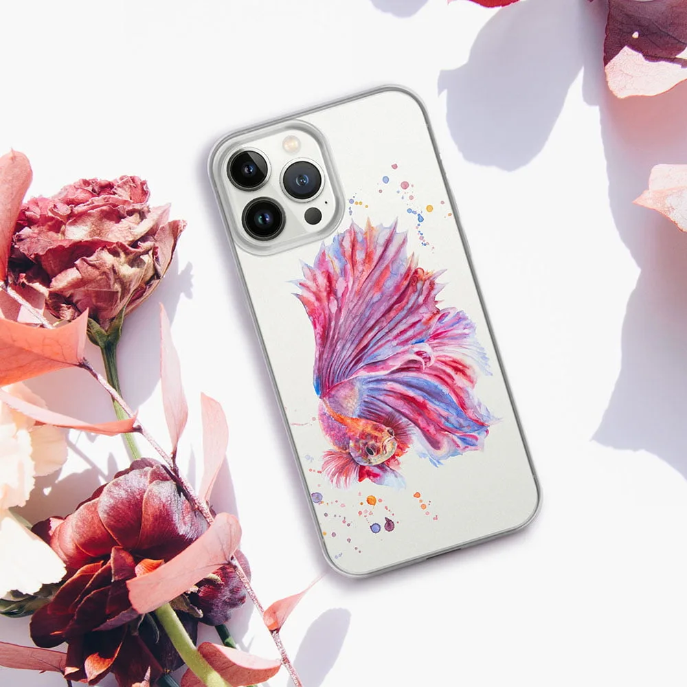 Pink Betta Fish Clear iPhone Case