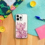 Stylish iPhone case with a hand-painted pink cactus artwork, bringing vibrant desert florals and modern botanical aesthetics to your phone.