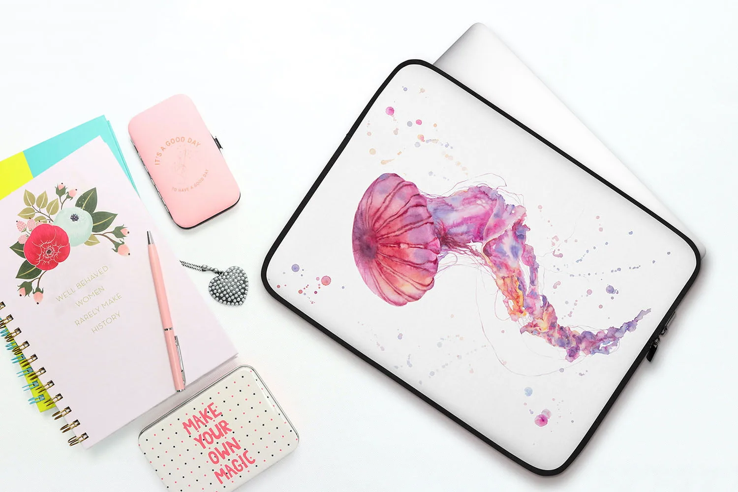 Pink Jellyfish Laptop Case
