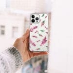 Boho Pink Feathers Clear iPhone Case