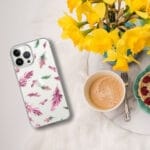 Boho Pink Feathers Clear iPhone Case