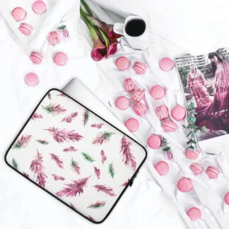 Pink Feathers Laptop Case