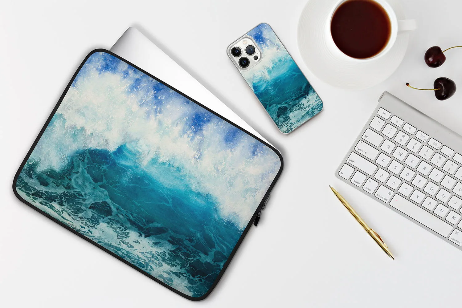 Blue Ocean Wave iPhone Case. "Through the light"