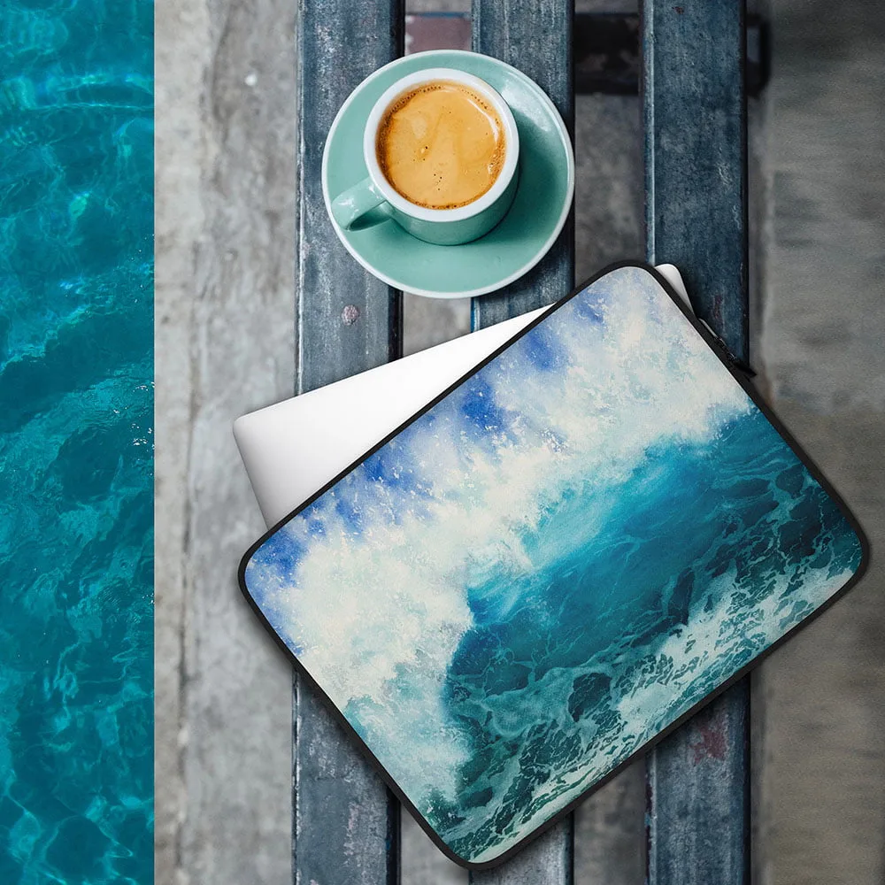 Blue Ocean Wave Art Laptop Case