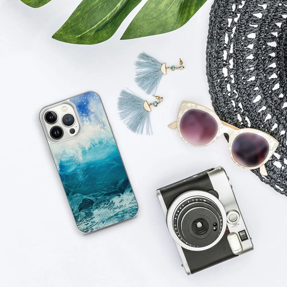 Blue Ocean Wave iPhone Case. "Through the light"
