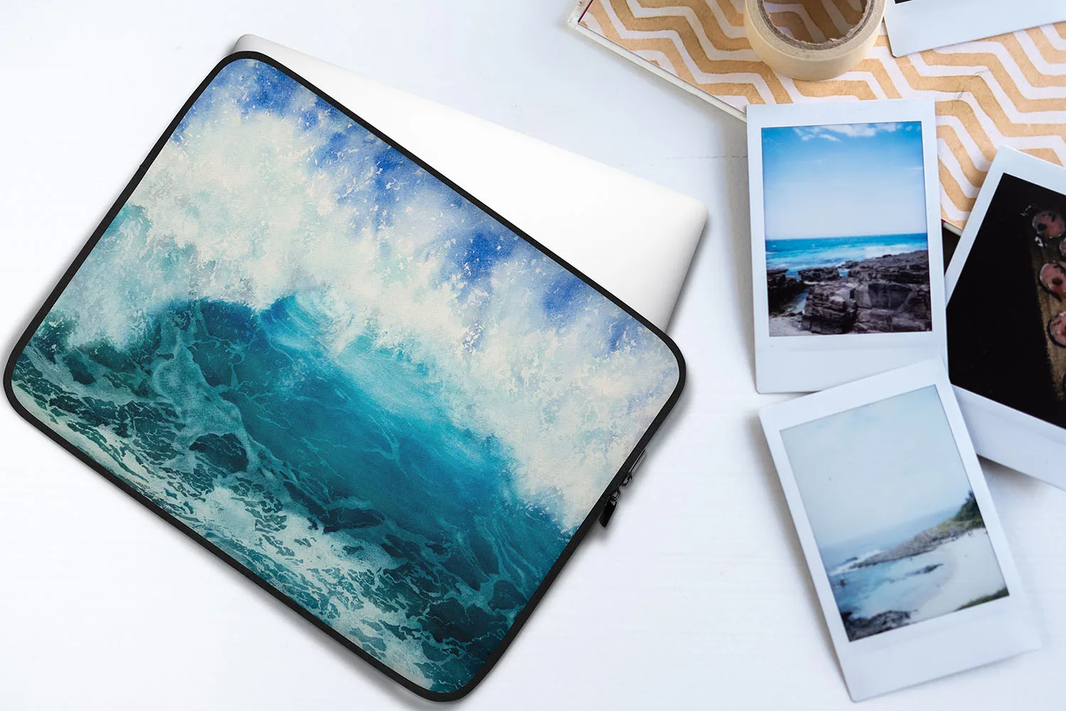 Blue Ocean Wave Art Laptop Case