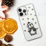 Cute winter penguin clear Christmas phone case