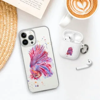 Pink Betta Fish Clear iPhone Case