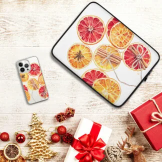 Christmas colorful clear phone case with oranges