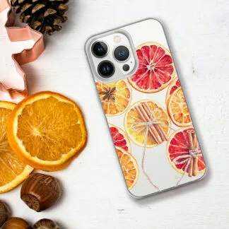 Christmas colorful clear phone case with oranges
