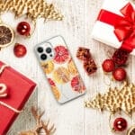 Christmas colorful clear phone case with oranges