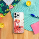 Pink Flamingo Clear iPhone case
