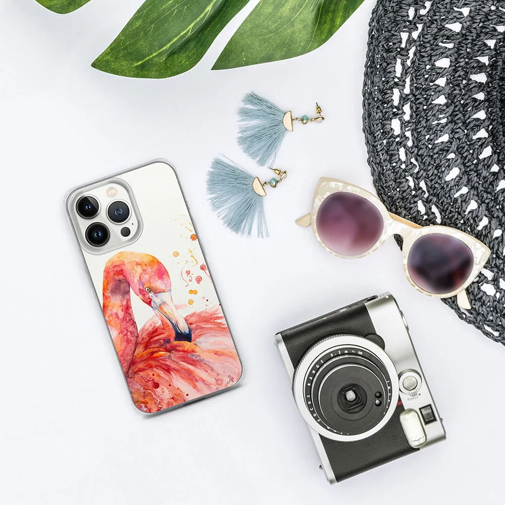 Pink Flamingo Clear iPhone case