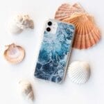 Aesthetic Blue Abstract Art Ocean iPhone Case. "Music of the sea. Valtz"