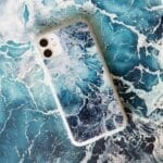 Aesthetic Blue Abstract Art Ocean iPhone Case. "Music of the sea. Valtz"