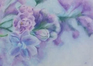 Lilac fragrance, soft pastels on paper, 42x30 cm