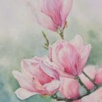Magnolias, watercolor on paper, 36x26 cm
