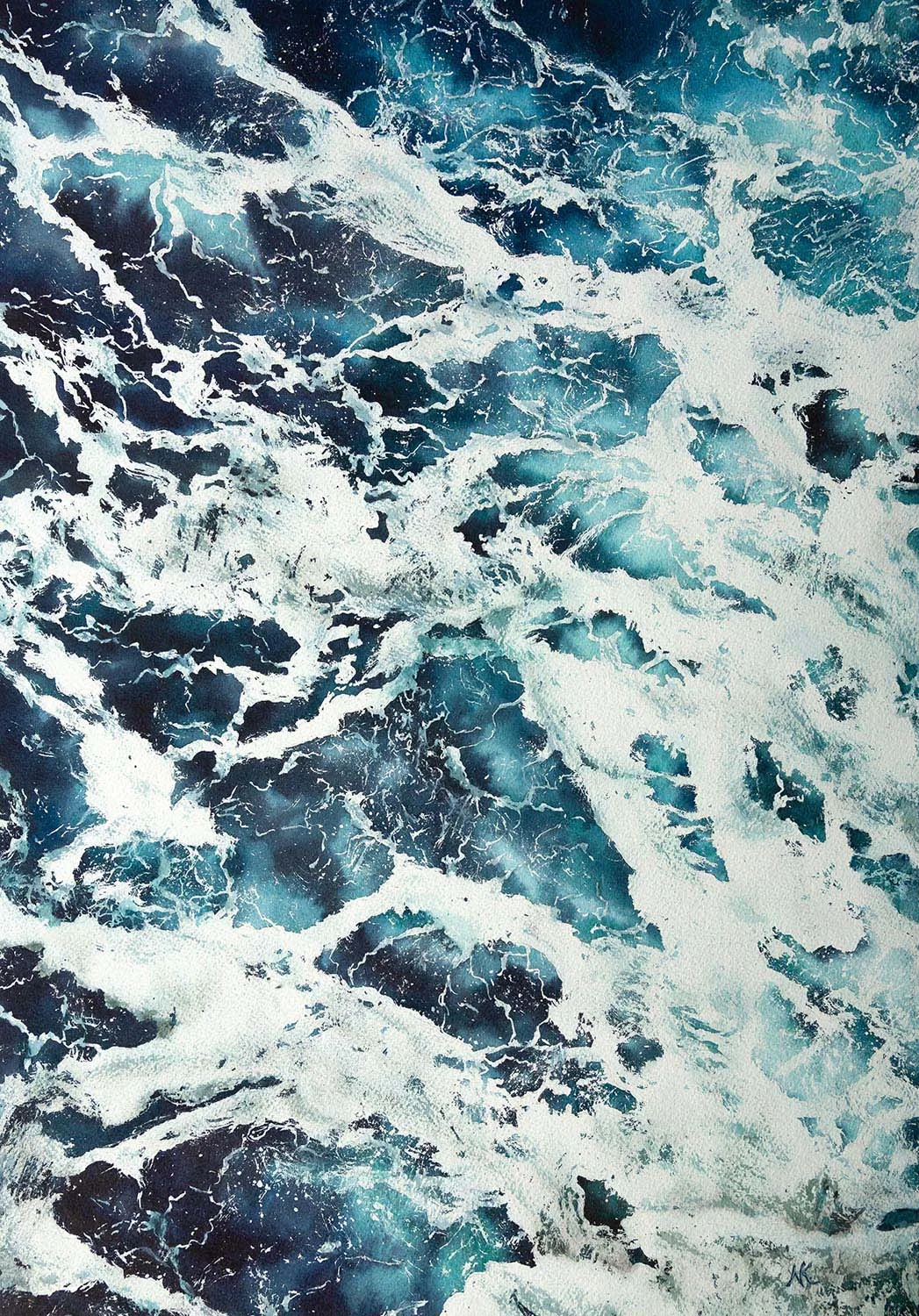 Music of the sea. Rhytm, watercolor on paper, 51x36 cm