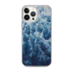 Abstract Navy Blue Ocean Wave iPhone Case with original watercolor painting by the artist "Deep blue sea"