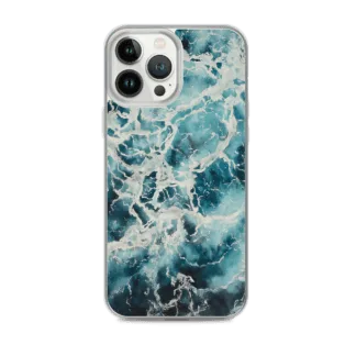 Aesthetic Blue Abstract Ocean iPhone Case.