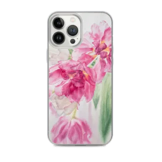 Floral Pink Tulips iPhone Case.