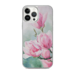 Floral Pink Magnolias Flowers Spring iPhone Case.